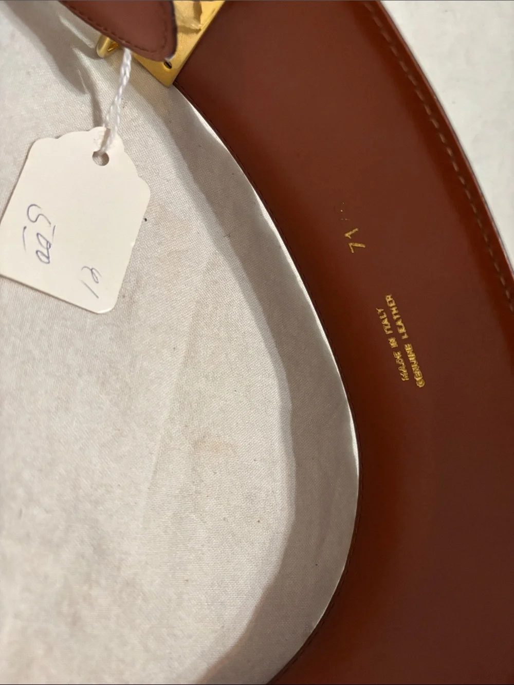 Women's Brown made in Italy Leather snakeskin Belt with Gold-Tone Loop Buckle